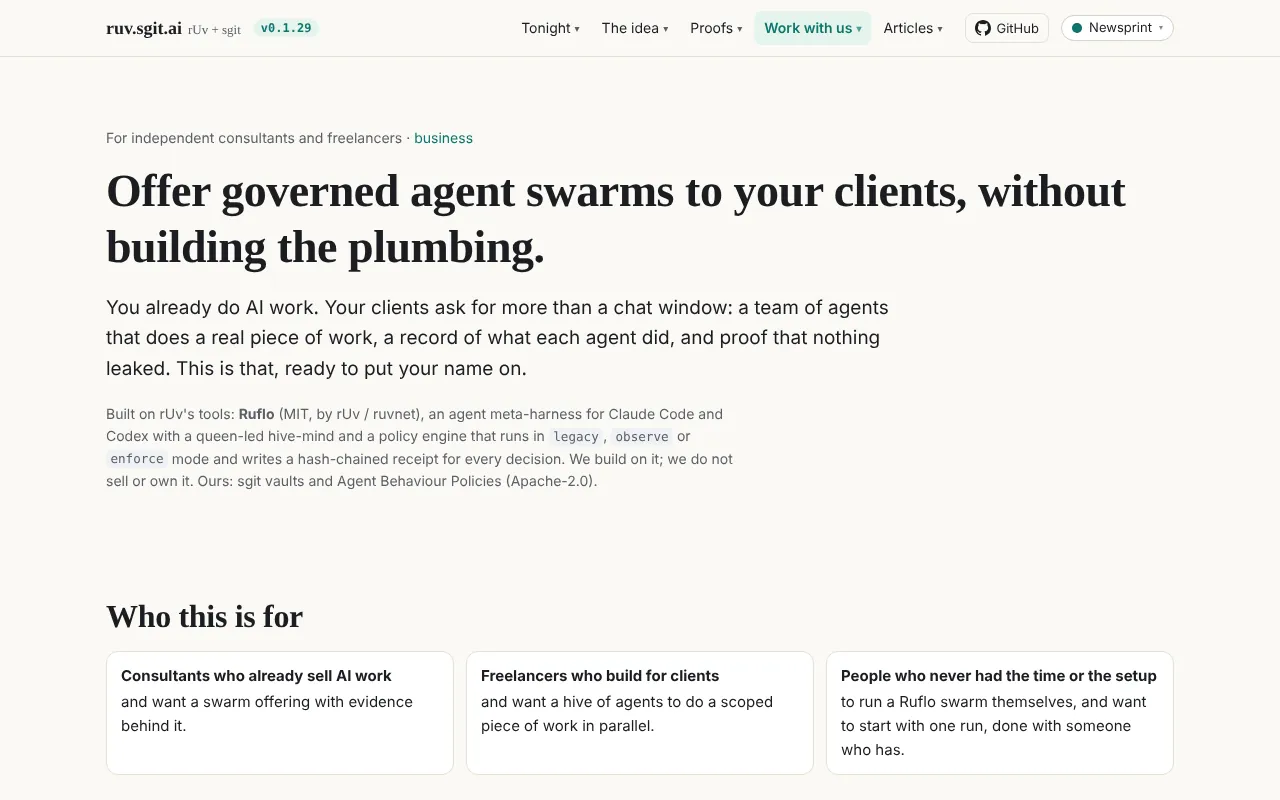 The page for consultants: copy it yourself, white label, or a custom offering