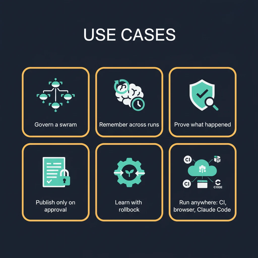 Six use-case tiles